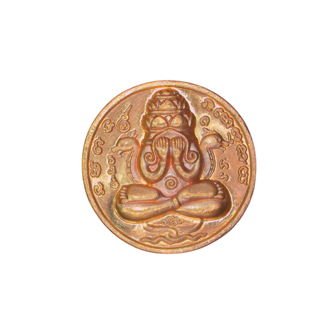 AML6610170002 เหรียญพระปิดตาพังพระกาฬ วัดเขาอ้อ  ปี2530 เนื้อทองแดง 