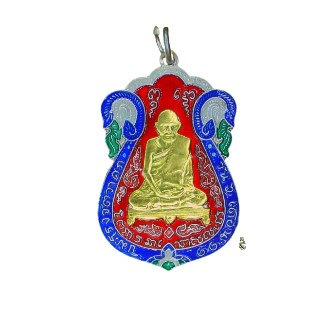 AML6610200006 เหรียญหลวงปู่เอี่ยม วัดหนัง หลังยันต์ 4 พิมพ์ 3 จุด ปี 2467 เนื้อนิกเกิลผสมลงยาหน้ากากทอง AML6610200006 เหรียญหลวงปู่เอี่ยม วัดหนัง หลังยันต์ 4 พิมพ์ 3 จุด ปี 2467 เนื้อนิกเกิลผสมลงยาหน้ากากทอง