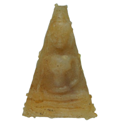 AML6801080068  พระผงสุพรรณ หลังฝังเม็ดข้าวทิพย์  พิธีแรกนาขวัญ วัดพระแก้ว  ปี 2503   เนื้อเทียนชัย 