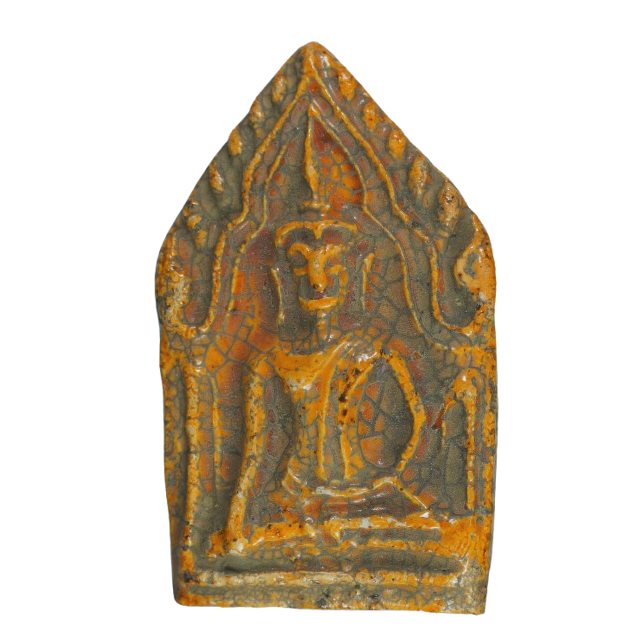 AML68072617155 พระขุนแผน กรุวัดใหญ่ชัยมงคล เนื้อกระเบื้องเคลือบ  