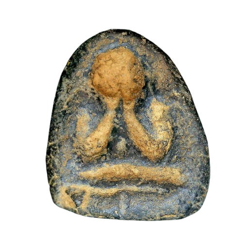 AML68100318676  พระปิดตา หลวงพ่อแก้ว วัดเครือวัลย์  ปี 2410-2420 เนื้อว่าน 