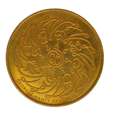 AML68100318681 เหรียญพระแก้วมรกต บล๊อคเจนีวา ปี 2473 เนื้อทองแดง กะไหล่ทอง AML68100318681 เหรียญพระแก้วมรกต บล๊อคเจนีวา ปี 2473 เนื้อทองแดง กะไหล่ทอง