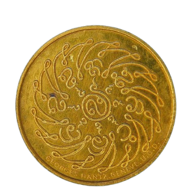 AML68121720367 เหรียญพระแก้วมรกต บล๊อคเจนนีวา  ปี2475 เนื้อทองแดงกะไหล่ทอง 