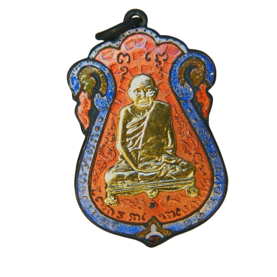 AML68122020414 เหรียญหลวงปู่เอี่ยม วัดหนัง ปี 2467 หลังยันต์สี่ พิมพ์สี่จุด เนื้อทองแดงลงยาหน้ากากทอง AML68122020414 เหรียญหลวงปู่เอี่ยม วัดหนัง ปี 2467 หลังยันต์สี่ พิมพ์สี่จุด เนื้อทองแดงลงยาหน้ากากทอง