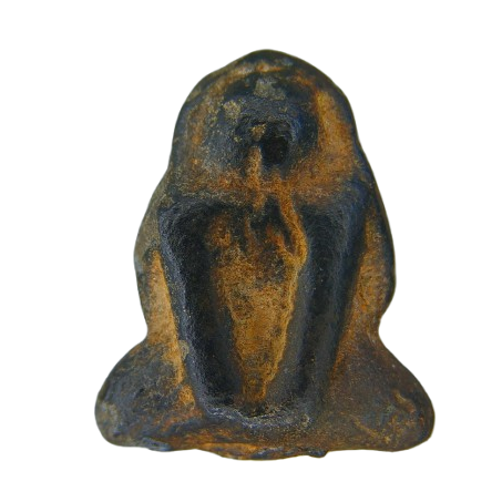 AML69012421026 พระปิดตาพิมพ์กบ กรุวัดท้ายย่าน เนื้อแร่พวง  