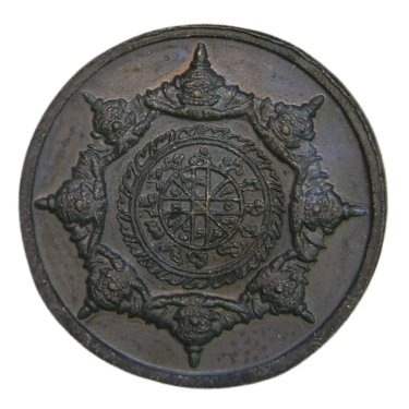 AML69072723790 เหรียญจตุคาม  ปี 2530 เนื้อทองแดงรมดำ หน้ากากทอง  
