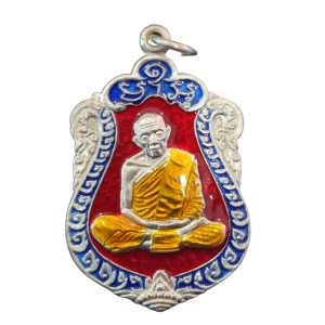 AML6602010011 : เหรียญเสมาหลวงปู่ทิม เนื้อนิกเกิลผสมลงยา ปี 2518